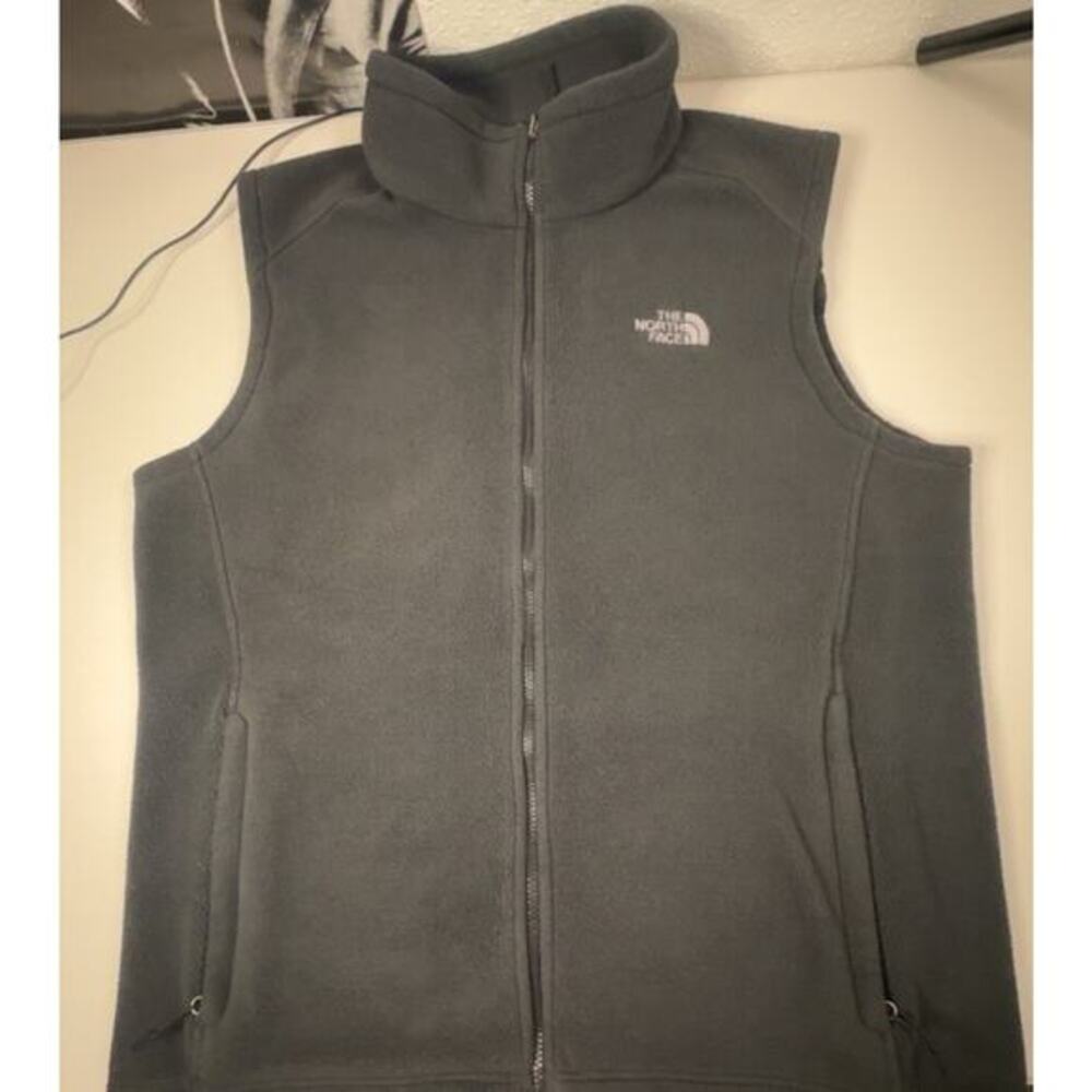 North Face Retro Denali Polartec Fleece Full Zip Gray/Navy Vest Men's Size XL